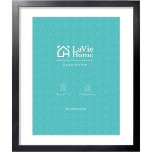 Home 22x28 Picture Frame Black Poster Display 18x24 with Mat or full Without Mat